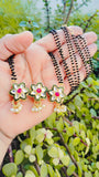 rani pink flower kundan mangalsutra
