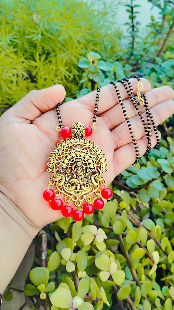 golden laxmi pendant  mangalsutra