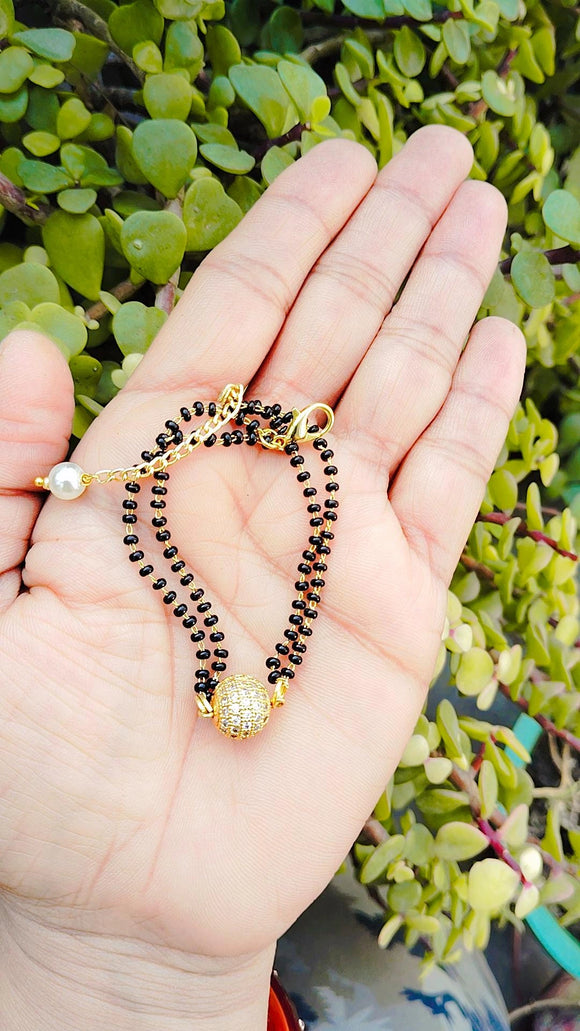 diamond beads mangalsutra bracelet