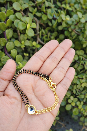 white kundan manglsutra  bracelet