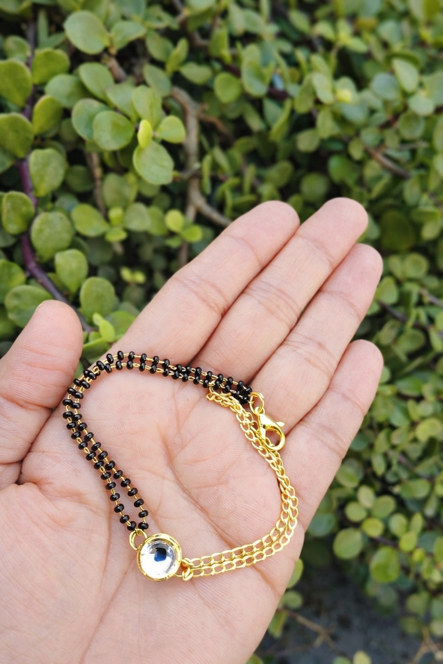 white kundan manglsutra  bracelet
