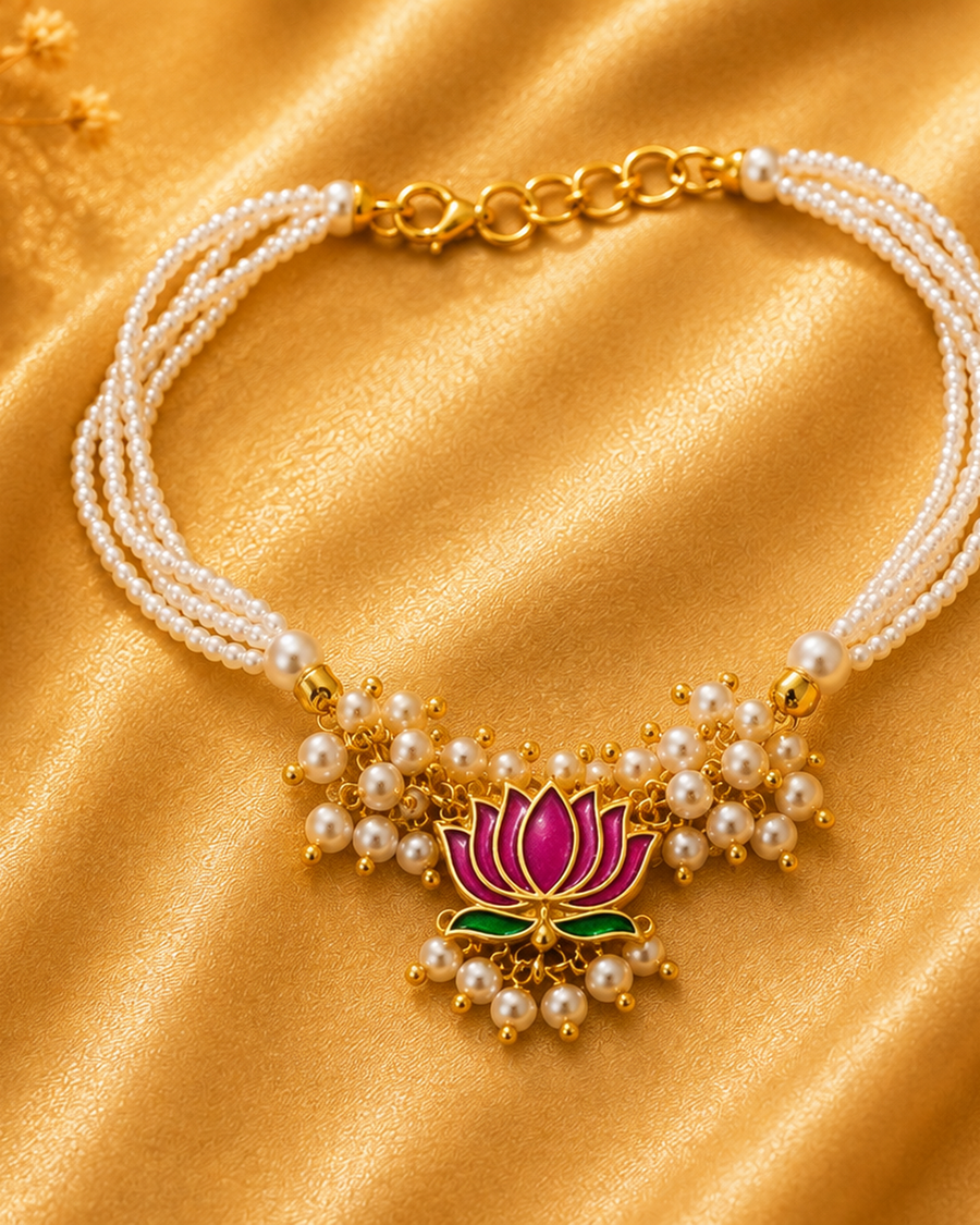 Royal Lotus Pearl Bracelet