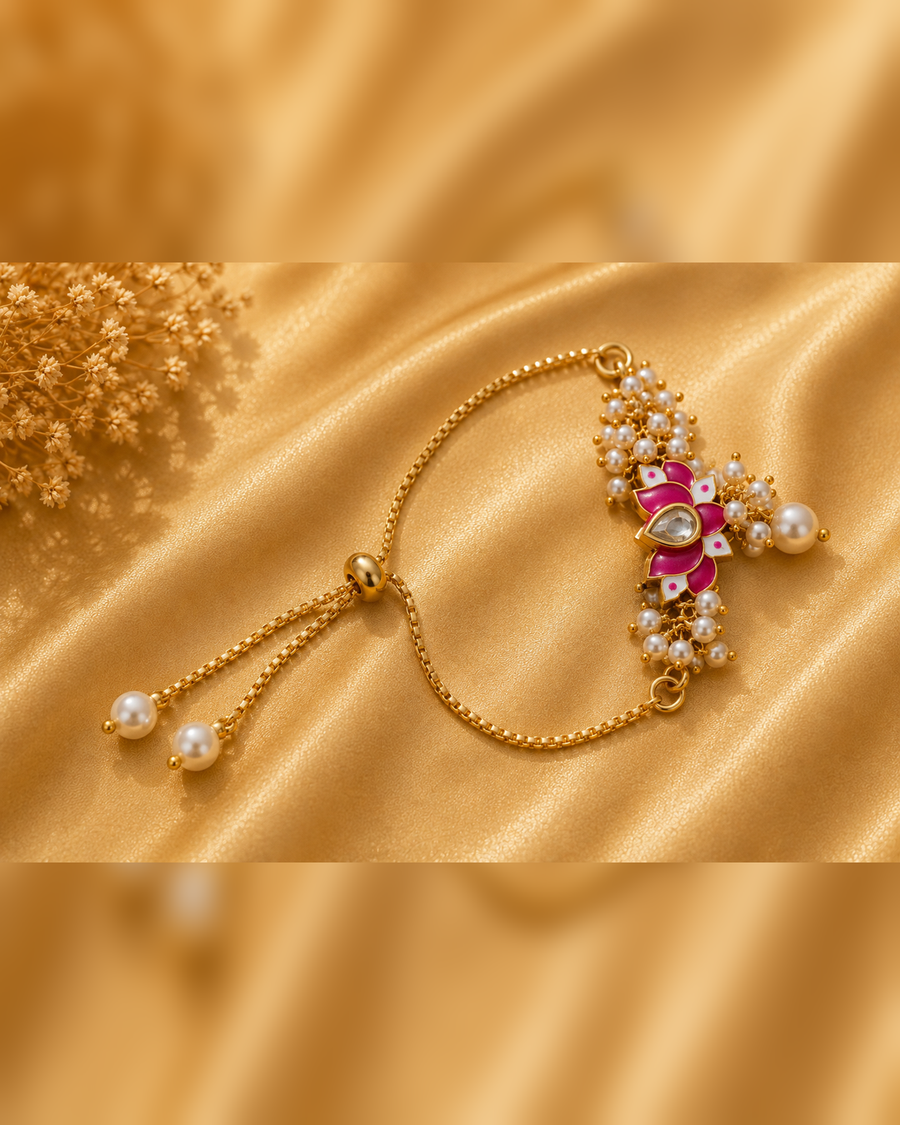 Kundan Lotus Bracelet